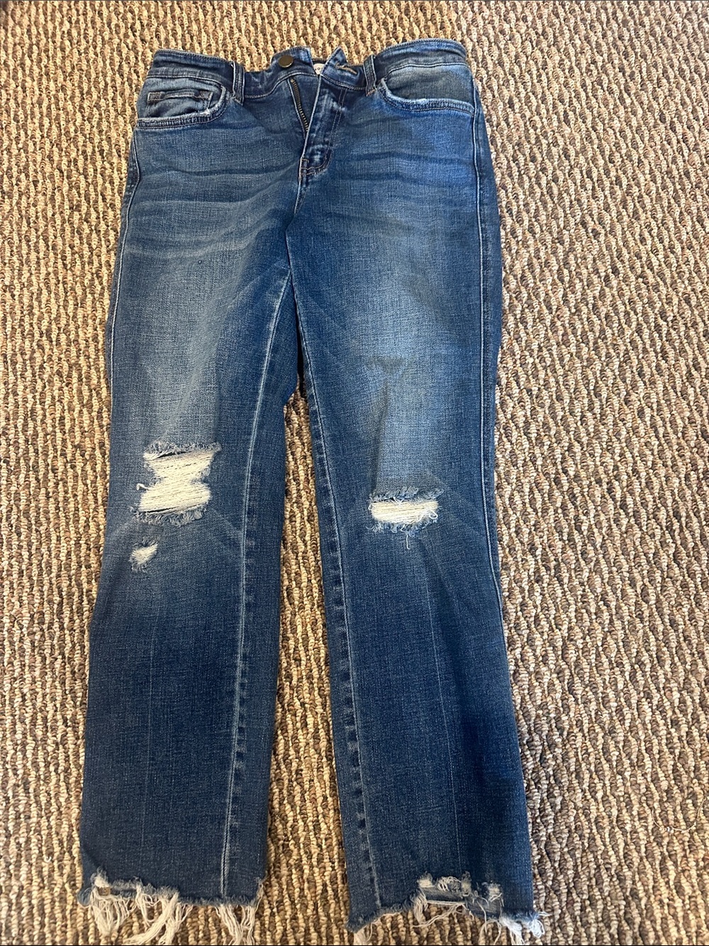Flying Monkey Distressed Dark Blue Denim Jeans